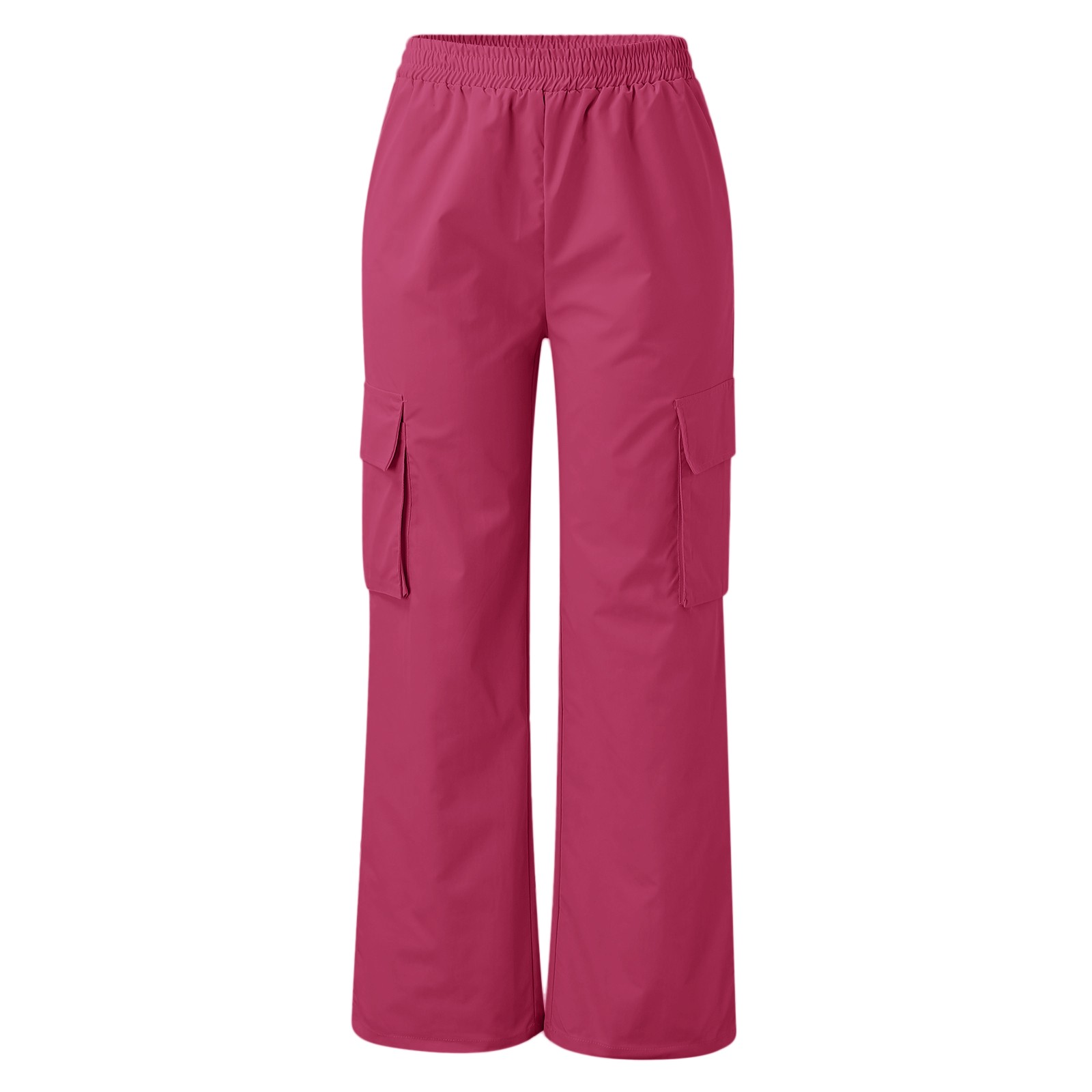 thumbnail image 4 of Pantalones de cintura alta y pierna ancha para mujer: sin cinturón, pierna recta, poliéster, estilo informal y relajado, 4 of 7